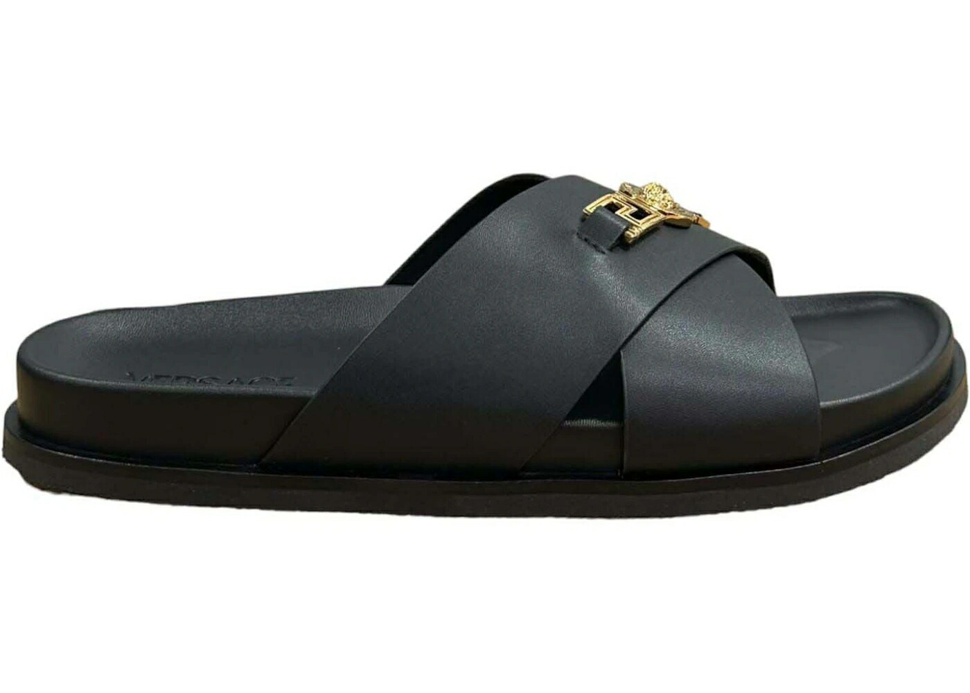 ヴェルサーチェ サンダル 黒いこと 黒いこと スニーカー メンズ VERSACE MEDUSA SLIDE BLACK /