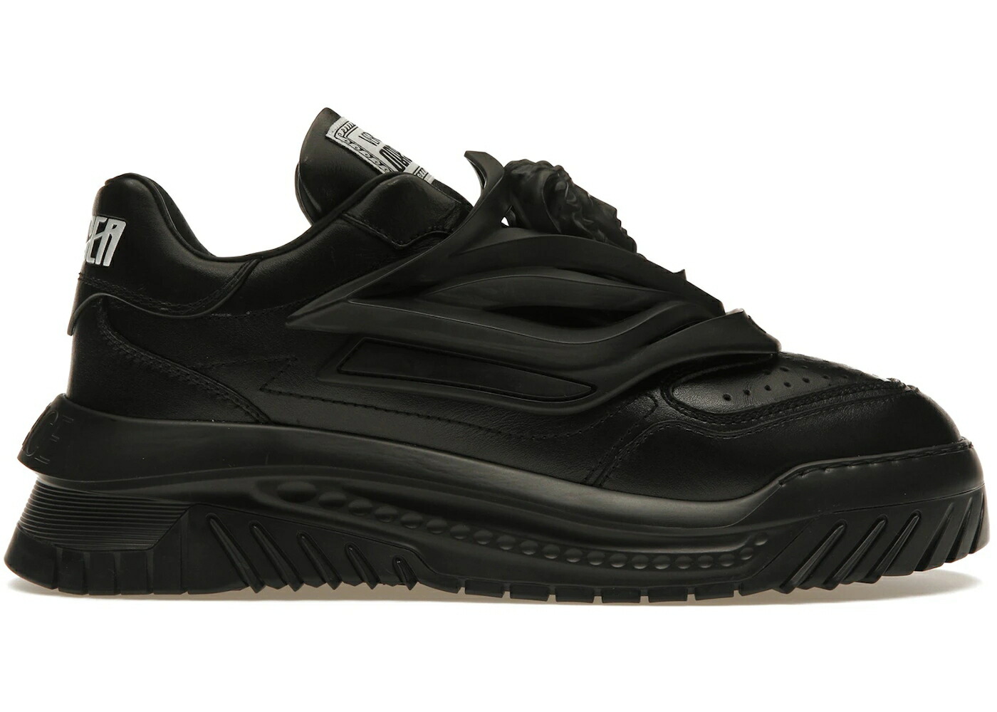 ヴェルサーチェ 黒色 ブラック スニーカー メンズ VERSACE ODISSEA BLACK / BLACK BLACK