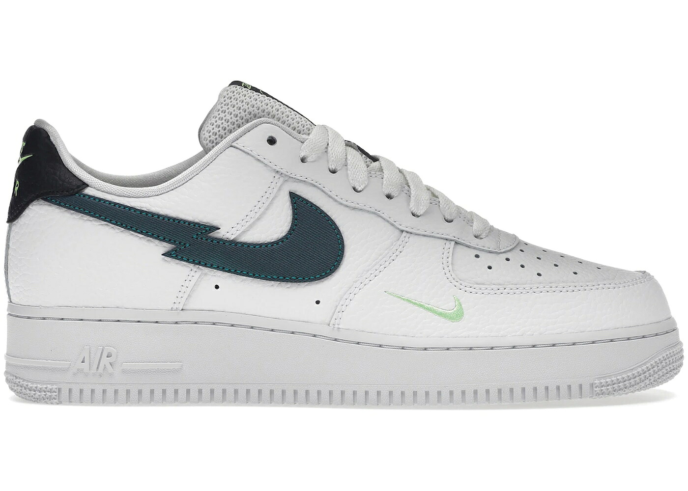 ナイキ スウッシュ スウォッシュ 白いこと 白いこと 青緑色 菩提樹 空軍 スニーカー メンズ NIKE AIR FORCE 1 LOW SPLIT SWOOSH WHITE AQUAMARINE / WHITE AQUAMARINE LIME GLOW OFF