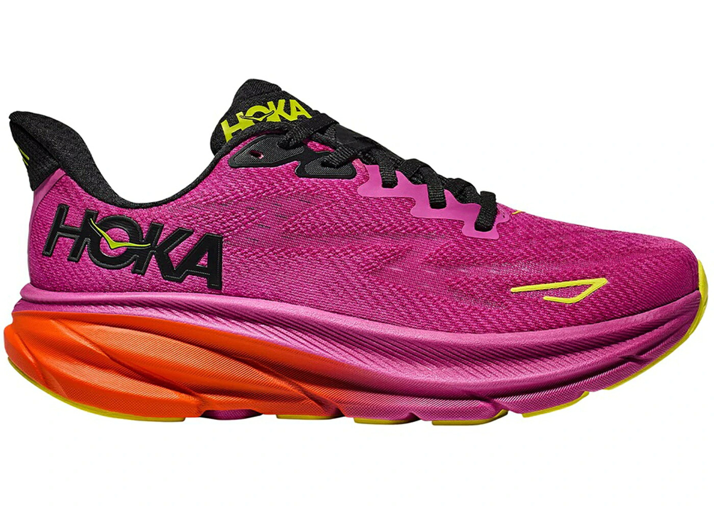 ホカオネオネ 黒色 ブラック WOMEN'S スニーカー レディース HOKA ONE ONE HOKA ONE CLIFTON 9 FUCHSIA BLACK (WOMEN'S) / FUCHSIA BLACK