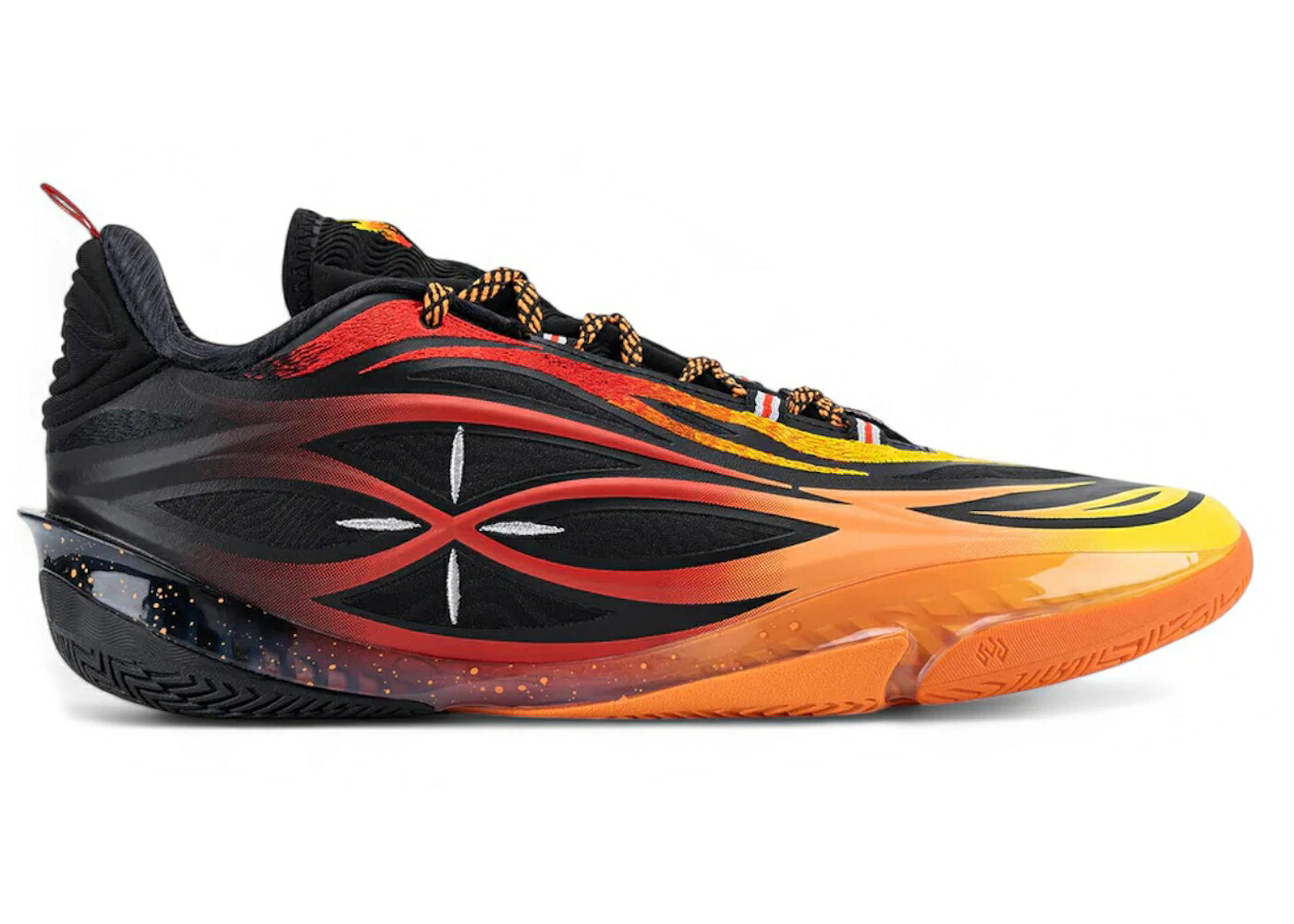 リーニン ウェイド ウルトラ 黒色 ブラック 赤 レッド 橙 オレンジ 黄色 イエロー スニーカー メンズ LI-NING WAY OF WADE 808 5 ULTRA V2 HOT WIND / BLACK RED ORANGE YELLOW
