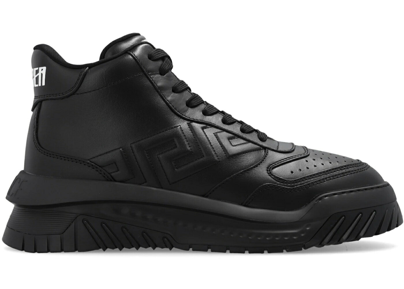 ヴェルサーチェ ハイ 黒色 ブラック スニーカー メンズ VERSACE ODISSA HIGH TOP BLACK /