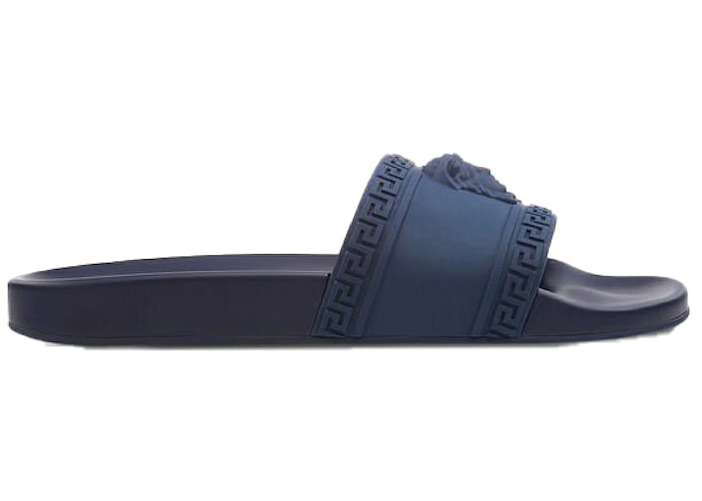 ヴェルサーチェ 紺色 ネイビー スニーカー メンズ VERSACE PALAZZO SLIDES NAVY /