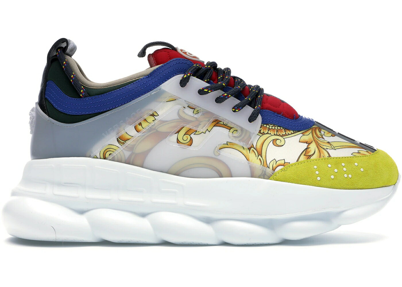 ヴェルサーチェ ラバー スエード スウェード スニーカー メンズ VERSACE CHAIN REACTION MULTI-COLOR RUBBER SUEDE / MULTI