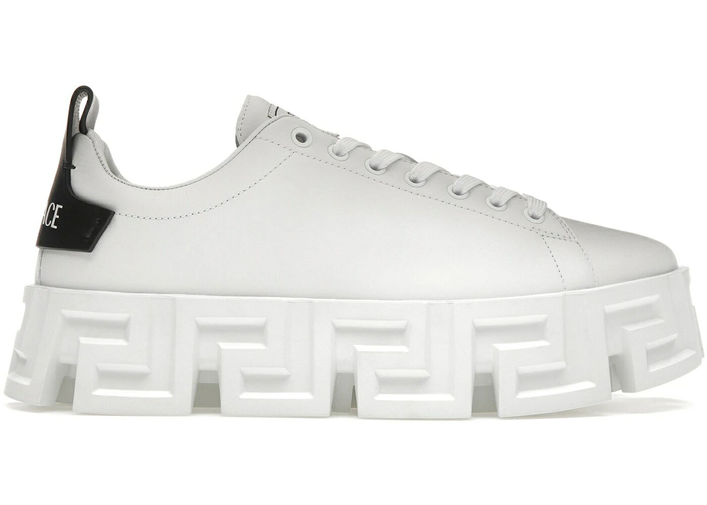 ヴェルサーチェ 黒色 ブラック 白色 ホワイト スニーカー メンズ VERSACE GRECA LABYRINTH LACE-UP BLACK WHITE / BLACK WHITE