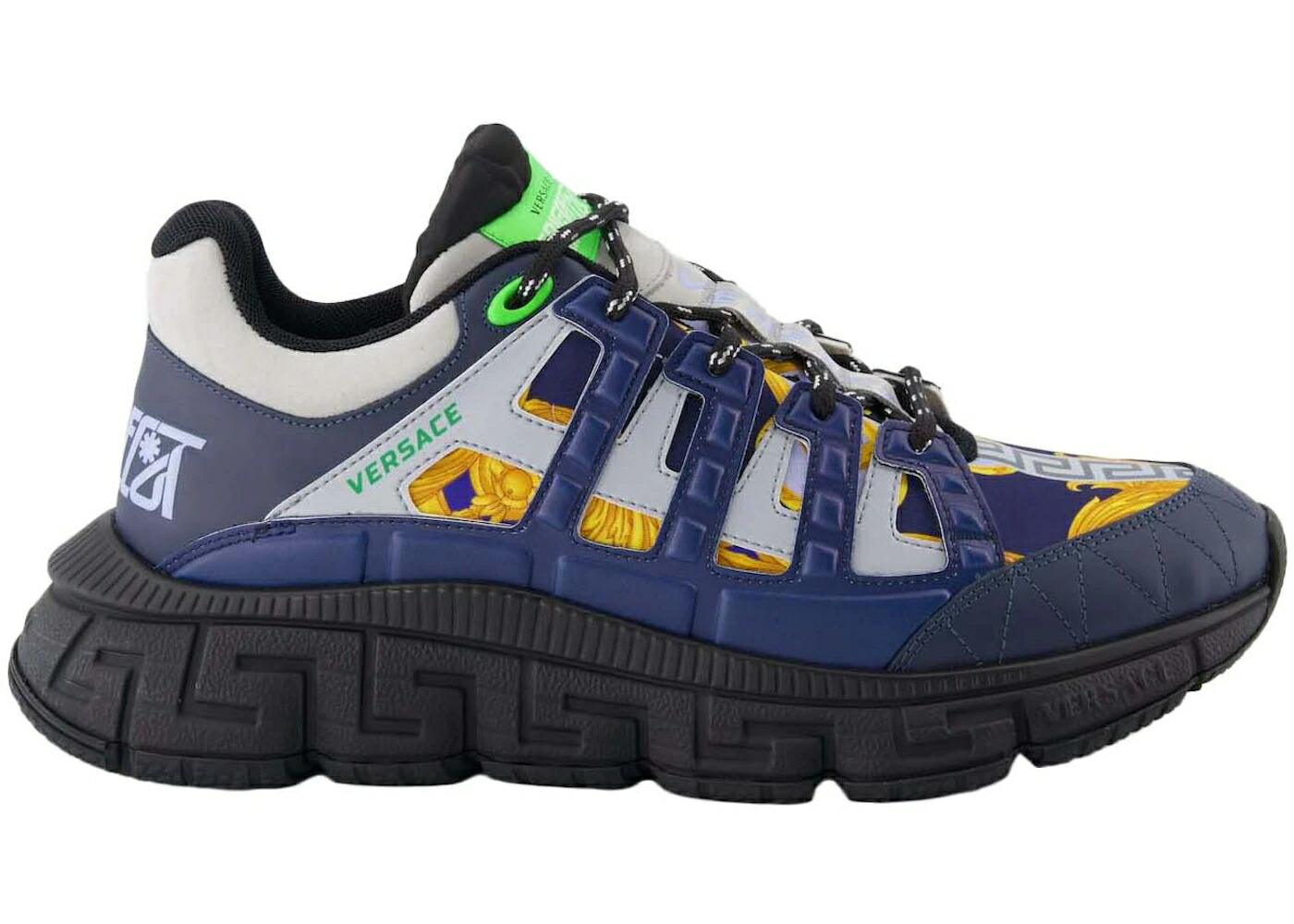 ヴェルサーチェ 青色 ブルー スニーカー メンズ VERSACE TRIGRECA SNEAKERS BLUE /