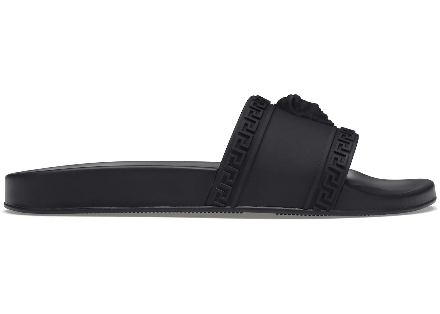 ヴェルサーチェ 黒色 ブラック スニーカー メンズ VERSACE PALAZZO SLIDES BLACK /