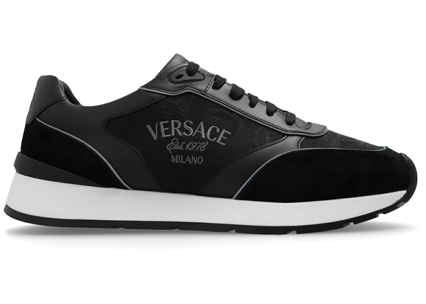 ヴェルサーチェ 黒いこと 黒いこと スニーカー メンズ VERSACE MILANO BLACK /