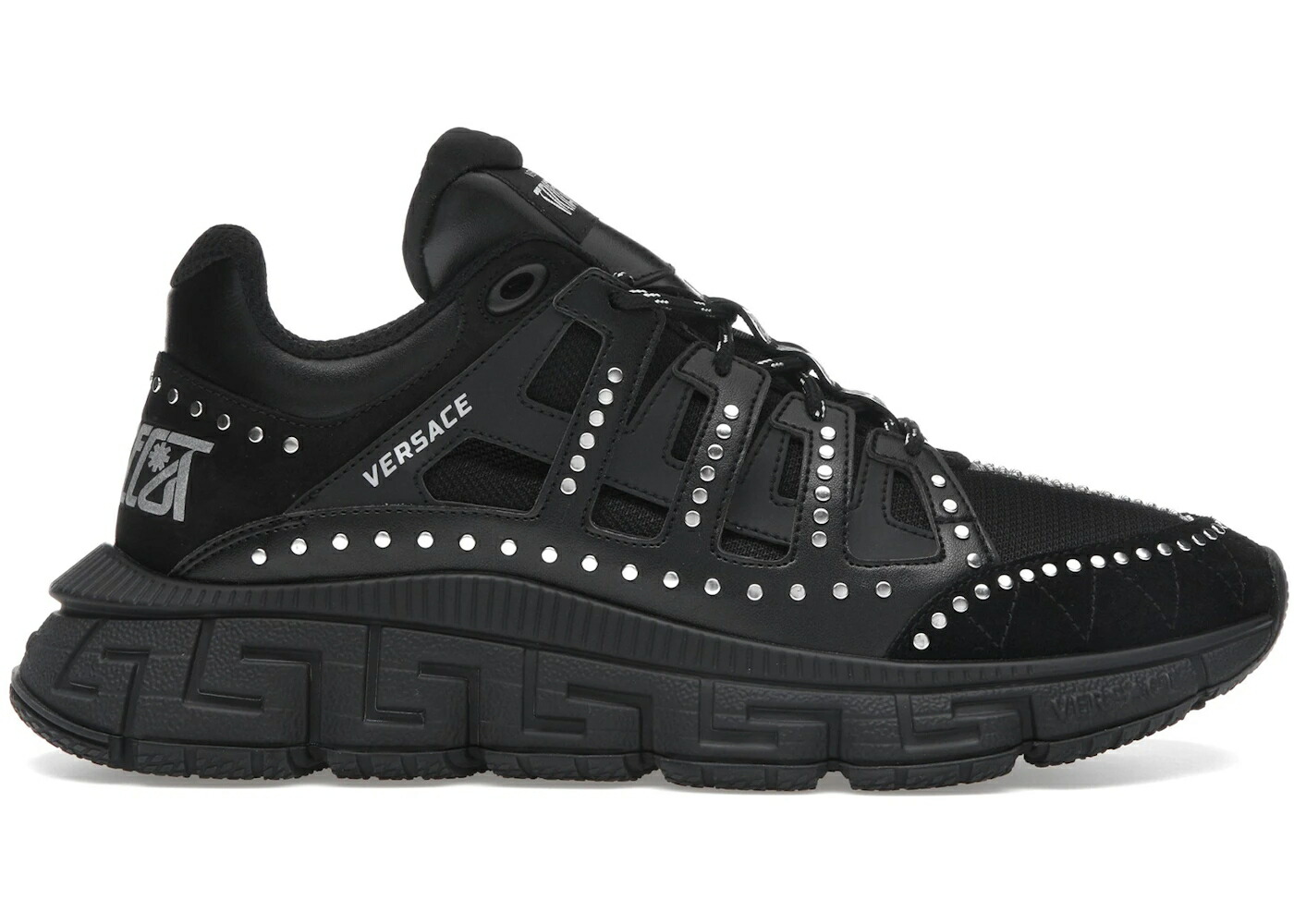 ヴェルサーチェ 黒色 ブラック スニーカー メンズ VERSACE TRIGRECA SNEAKERS BLACK /