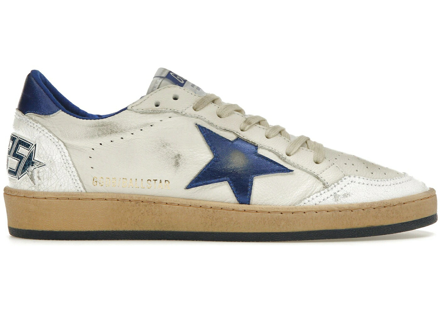 ゴールデングース 白色 ホワイト スニーカー メンズ GOLDEN GOOSE GOLDEN GOOSE BALL-STAR LOW WHITE BLUETTE / WHITE BLUETTE
