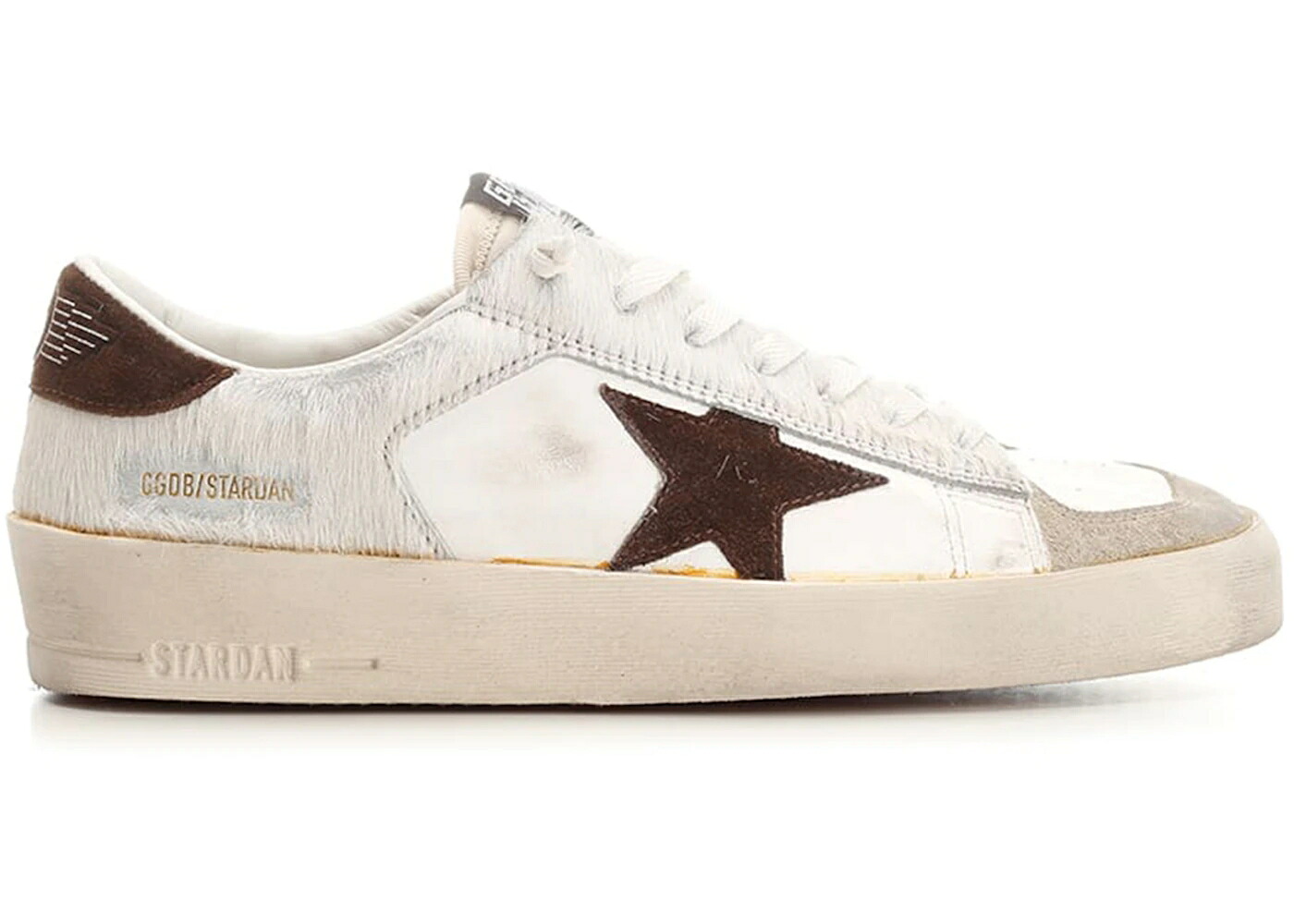 ゴールデングース 子馬 白いこと 白いこと 赤銅色 赤銅色 スニーカー メンズ GOLDEN GOOSE GOLDEN GOOSE STARDAN PONY HAIR WHITE BROWN / WHITE BROWN