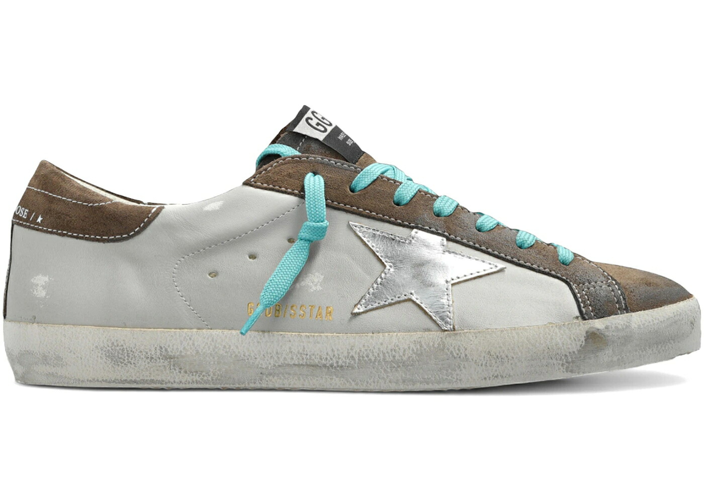 ゴールデングース 灰色 グレー 茶色 ブラウン スニーカー メンズ GOLDEN GOOSE GOLDEN GOOSE SUPER-STAR GREY BROWN TURQUOISE / GREY BROWN TURQUOISE
