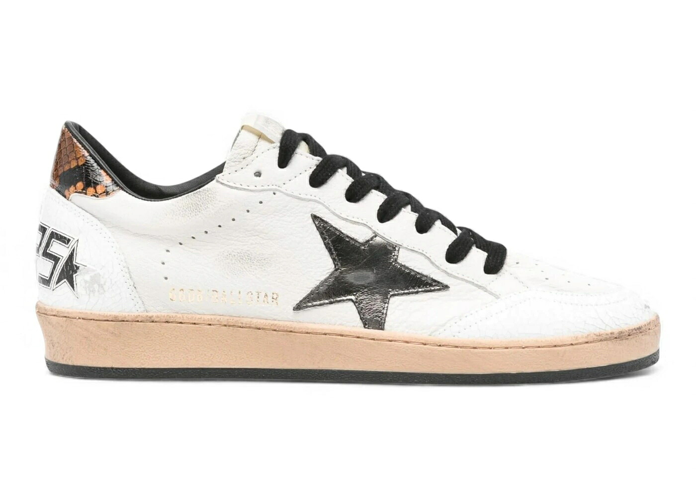 ゴールデングース 白いこと 白いこと しろがね色 しろがね色 スニーカー メンズ GOLDEN GOOSE GOLDEN GOOSE BALL-STAR LOW WHITE SILVER STAR / WHITE SILVER SNAKE SKIN