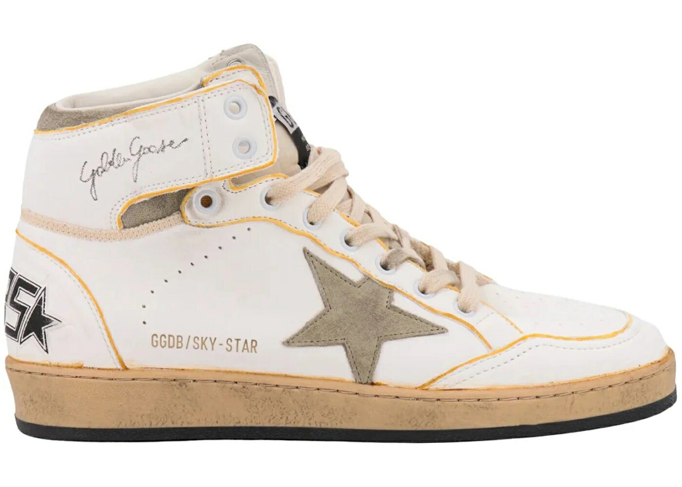 ゴールデングース 白色 ホワイト スニーカー メンズ GOLDEN GOOSE GOLDEN GOOSE SKY-STAR WHITE TAUPE / WHITE TAUPE