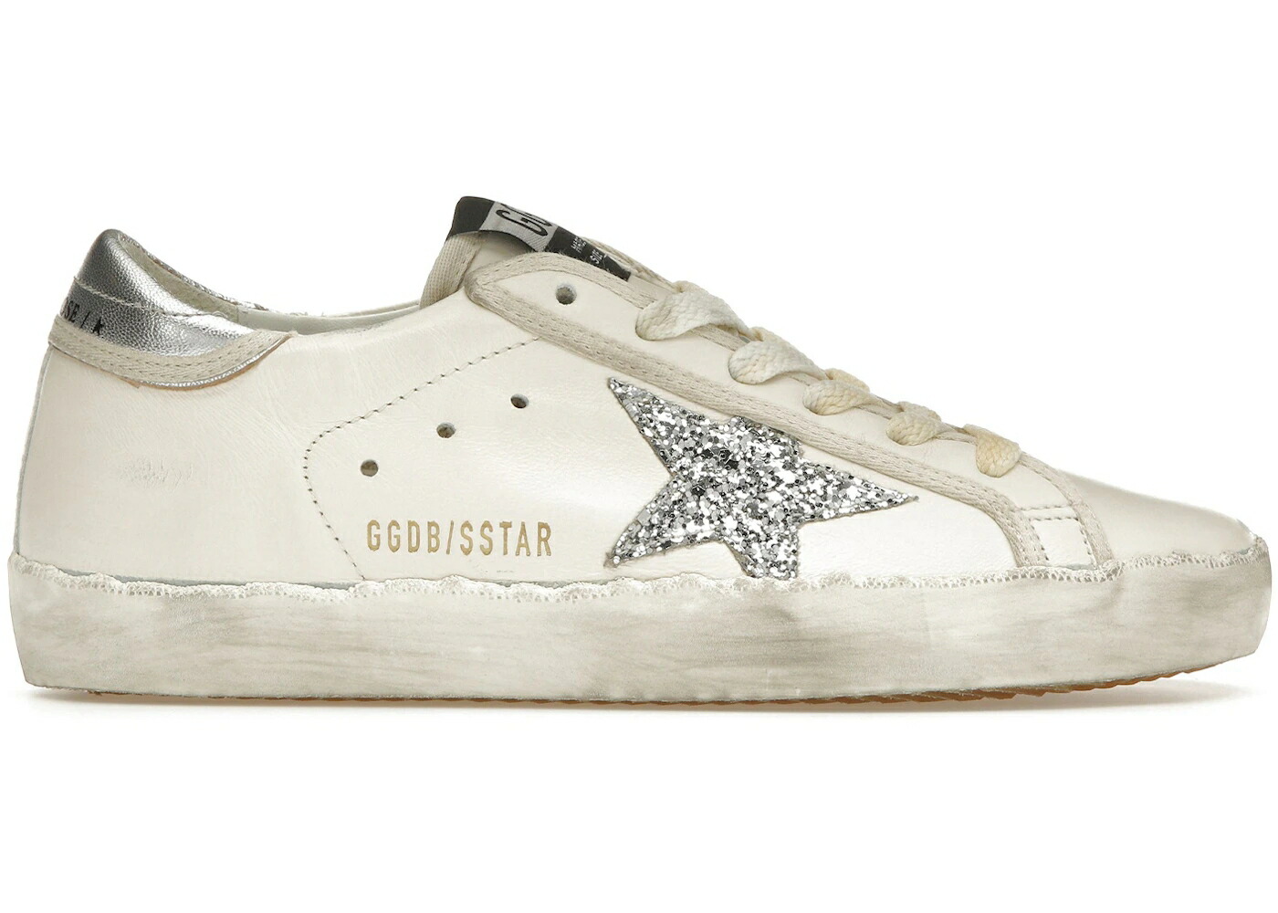 ゴールデングース 白色 ホワイト 銀色 シルバー WOMEN'S スニーカー レディース GOLDEN GOOSE GOLDEN GOOSE SUPER-STAR WHITE SILVER GLITTER (WOMEN'S) / WHITE SILVER|スニケス