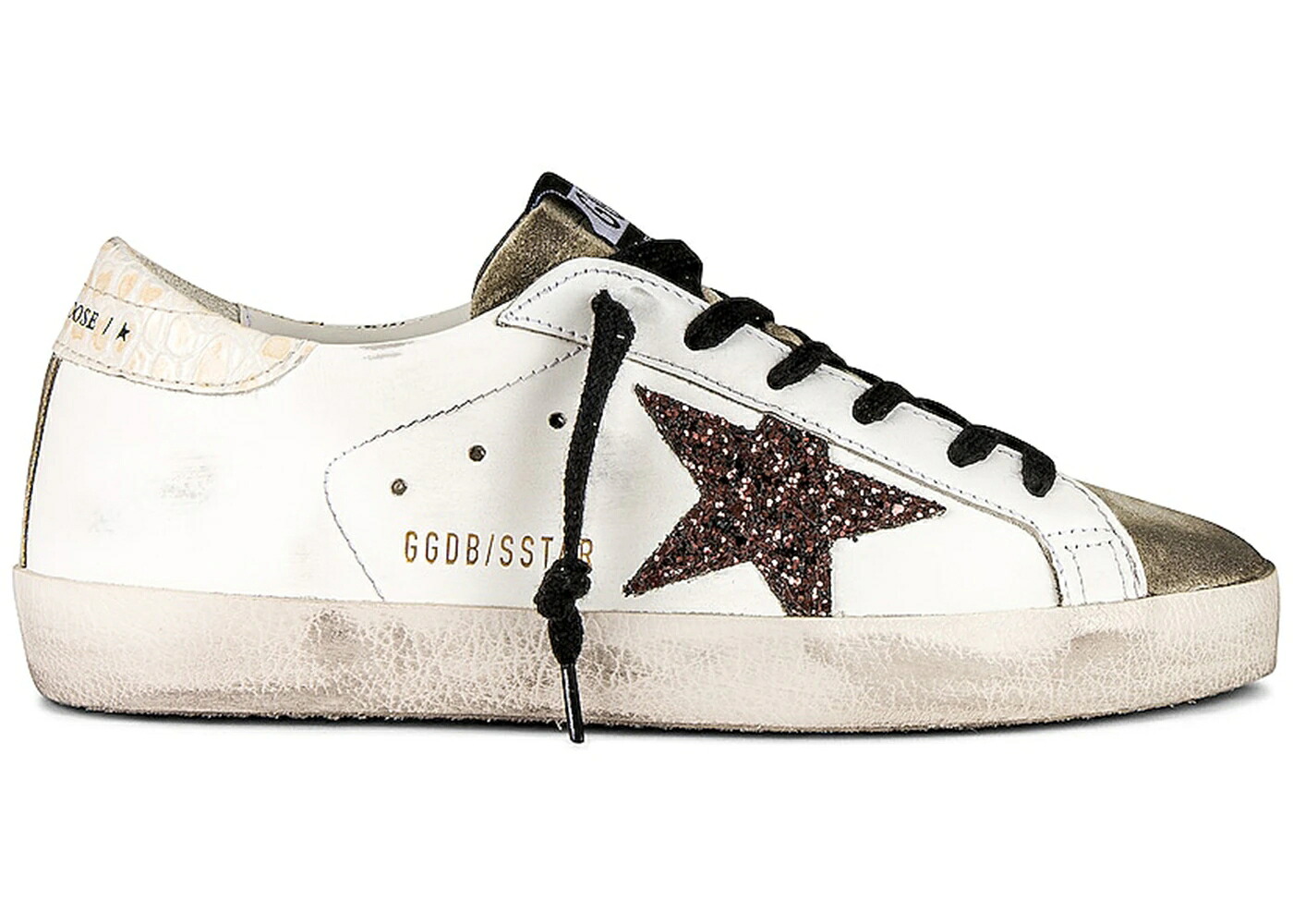 ゴールデングース 白色 ホワイト 茶色 ブラウン アイボリー WOMEN'S スニーカー レディース GOLDEN GOOSE GOLDEN GOOSE SUPER-STAR WHITE COFFEE BROWN GLITTER (WOMEN'S) / WHITE TAUPE COFFEE BROWN IVORY