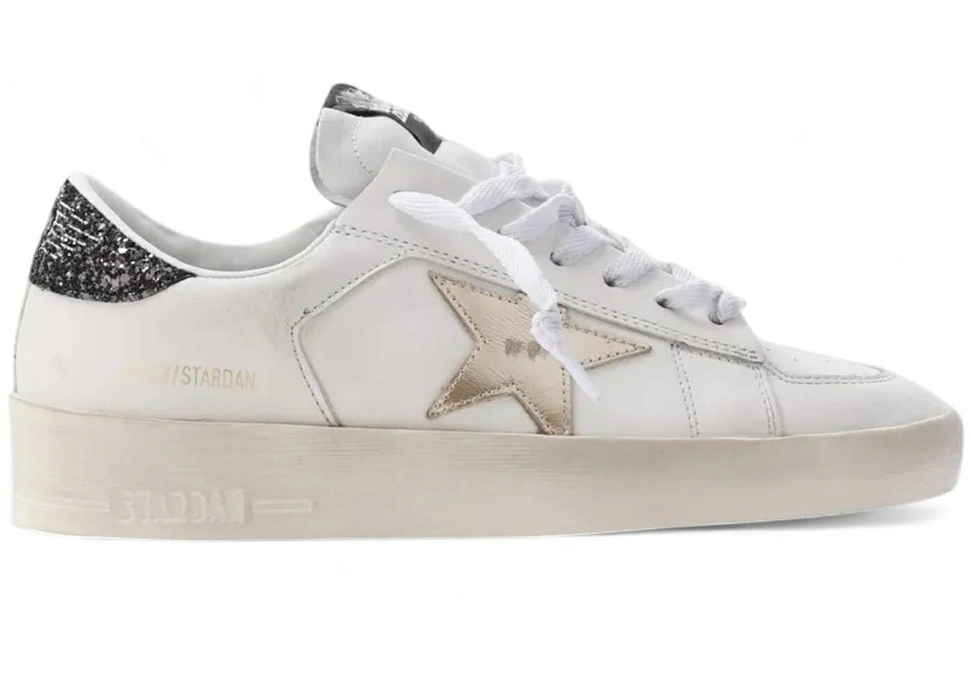 ゴールデングース 白いこと 白いこと ゴールド 黒いこと 黒いこと 踵 WOMEN\u0027S スニーカー レディース GOLDEN GOOSE GOLDEN GOOSE STARDAN WHITE GOLD BLACK GLITTER HEEL (WOMEN\u0027S) / WHITE GOLD BLACK