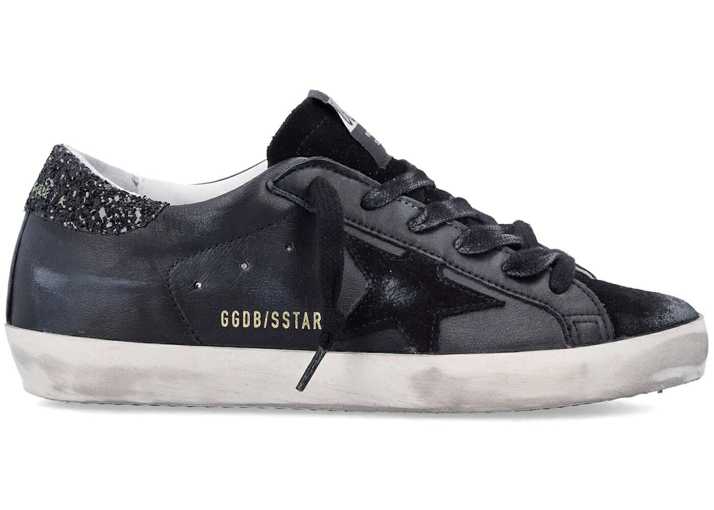 ゴールデングース はやりっ児 黒いこと 黒いこと 踵 WOMEN\u0027S スニーカー レディース GOLDEN GOOSE GOLDEN GOOSE SUPERSTAR BLACK GLITTER HEEL (WOMEN\u0027S) /