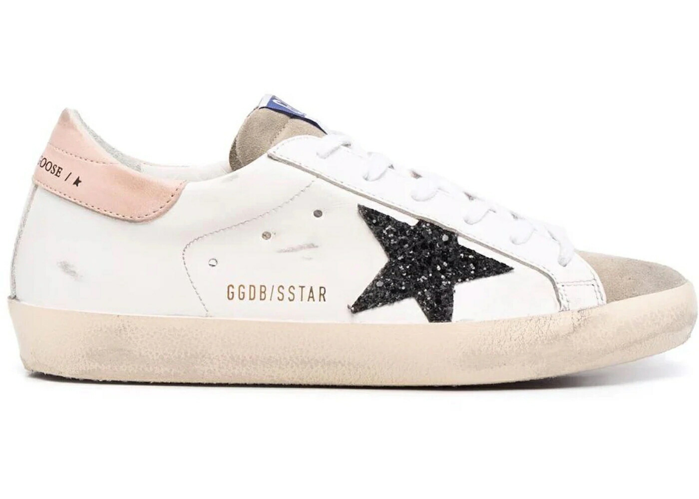ゴールデングース 白いこと 白いこと 黒いこと 黒いこと サクラ色 WOMEN\u0027S スニーカー レディース GOLDEN GOOSE GOLDEN GOOSE SUPER-STAR WHITE BLACK GLITTER (WOMEN\u0027S) / BLACK WHITE PINK