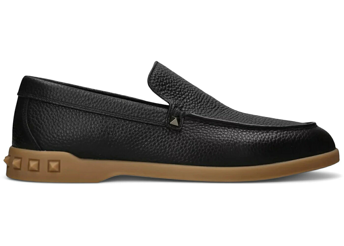 ヴァレンティノ レザー ローファー 黒色 ブラック スニーカー メンズ VALENTINO GARAVANI LEISURE FLOWS STUD-DETAIL LEATHER LOAFERS BLACK /｜スニケス