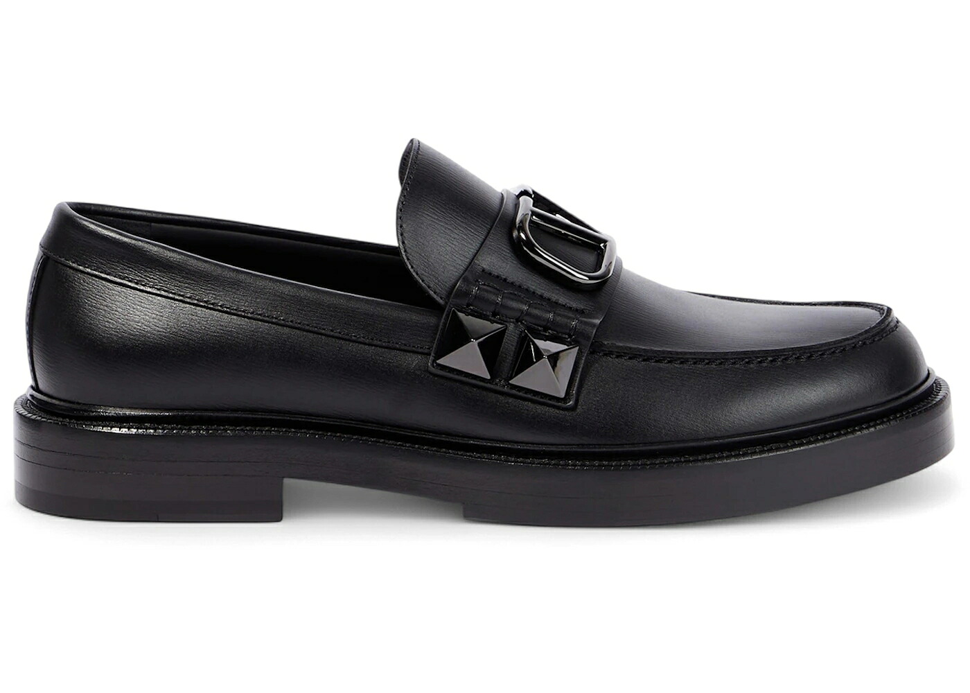 ヴァレンティノ ローファー 黒色 ブラック スニーカー メンズ VALENTINO GARAVANI STUD SIGN LOAFERS BLACK /｜スニケス 124,200円