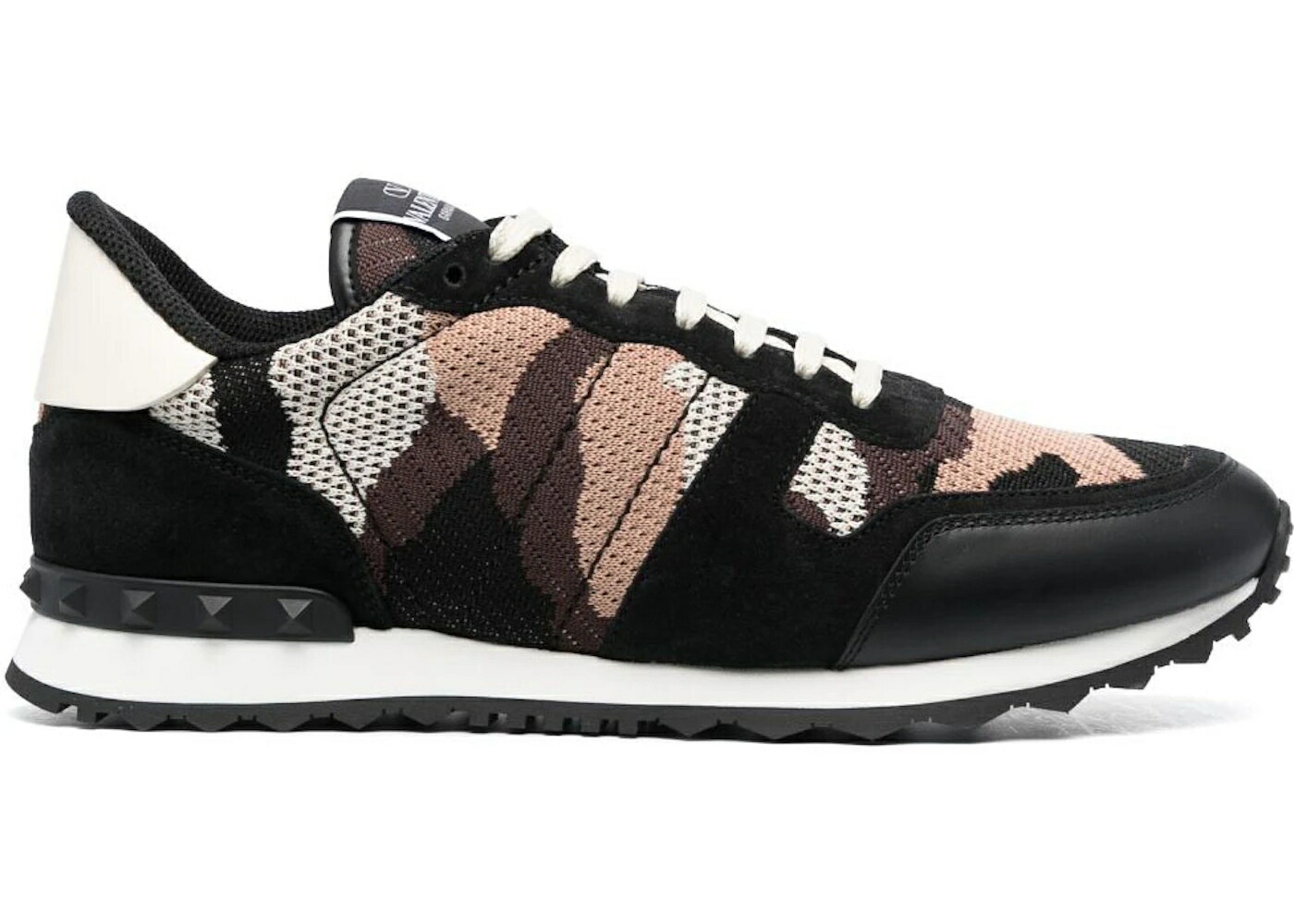 ヴァレンティノ カモ柄 黒色 ブラック スニーカー メンズ VALENTINO ROCKRUNNER LOW TOP CAMO BLACK /