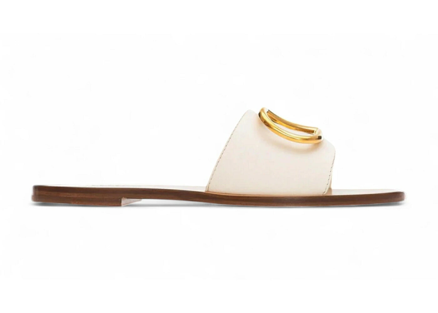 ヴァレンティノ サンダル アイボリー WOMEN'S スニーカー レディース VALENTINO CALFSKIN POINT VLOGO SIGNATURE SLIDE SANDAL IVORY (WOMEN'S) /