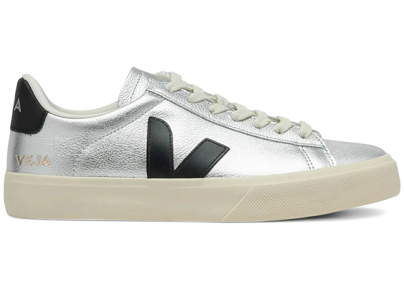 ヴェジャ なめし革 しろがね色 しろがね色 黒いこと 黒いこと スニーカー メンズ VEJA CAMPO LEATHER SILVER BLACK / SILVER BLACK