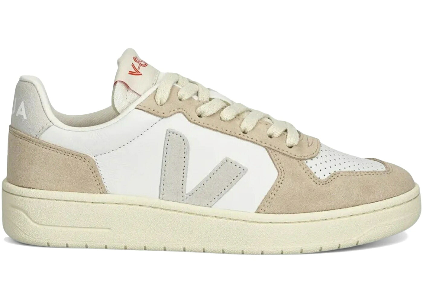 ヴェジャ なめし革 白いこと 白いこと 自然的 スニーカー メンズ VEJA V-82 LEATHER WHITE NATURAL ALMOND / WHITE NATURAL ALMOND