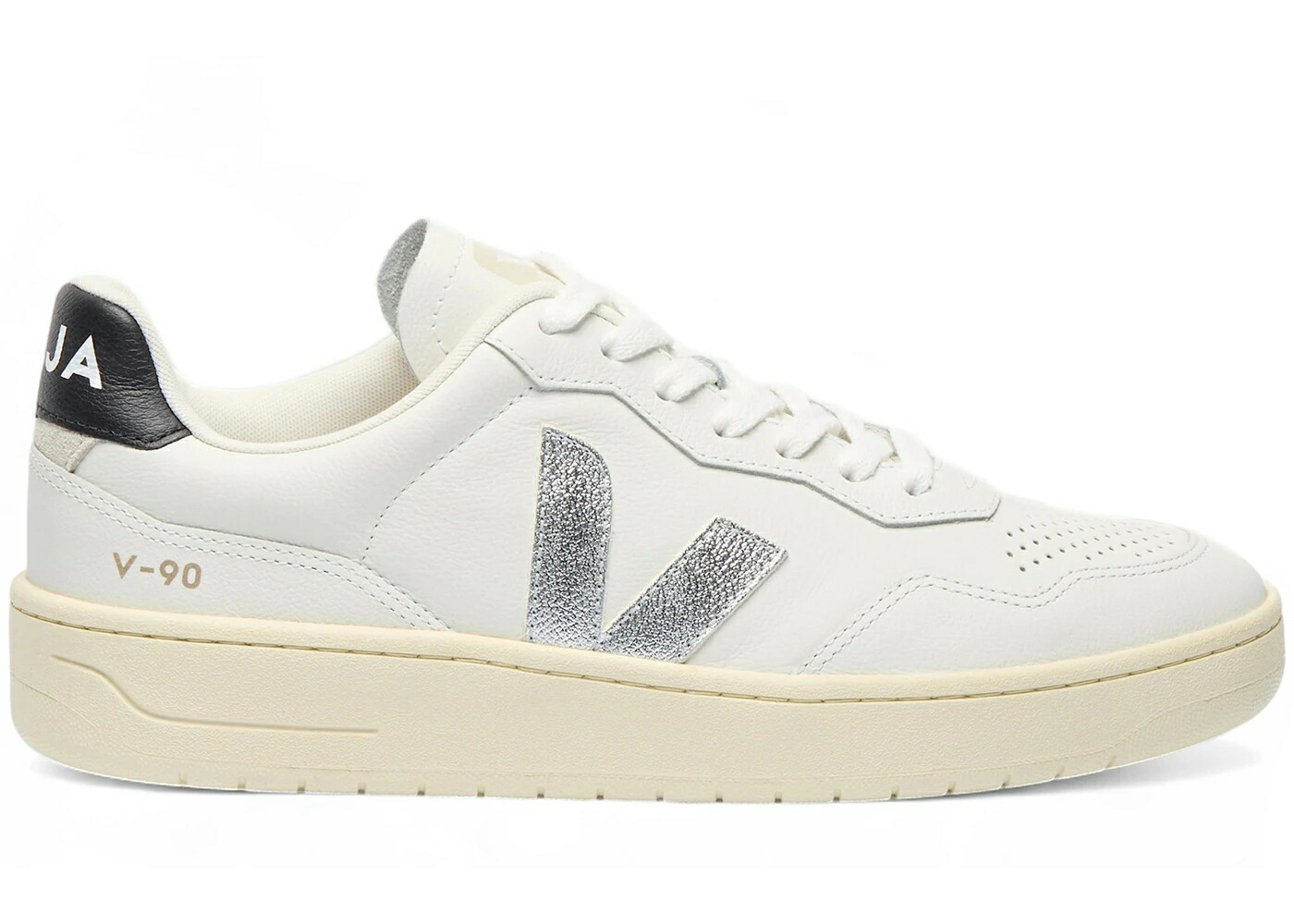 ヴェジャ 白色 ホワイト 銀色 シルバー 黒色 ブラック WOMEN'S スニーカー レディース VEJA V-90 OT WHITE SILVER BLACK (WOMEN'S) / WHITE SILVER BLACK
