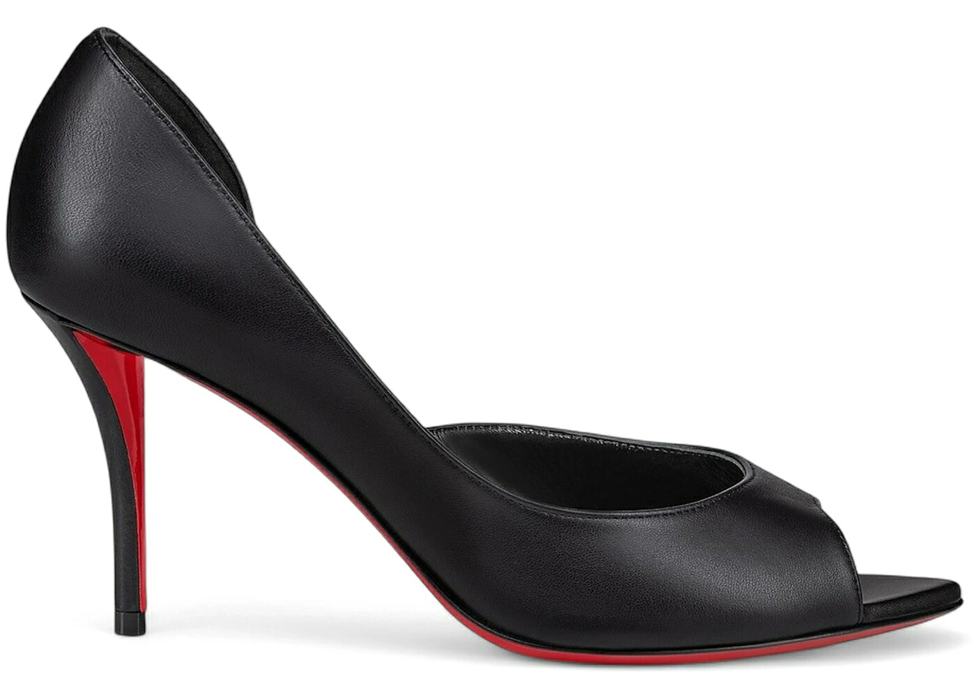 クリスチャンルブタン レザー 黒色 ブラック WOMEN'S スニーカー レディース CHRISTIAN LOUBOUTIN CHRISTIAN LOUBOUTIN OPEN APOSTROPHA 80 LEATHER PUMPS BLACK (WOMEN'S) / BLACK BLACK｜スニケス