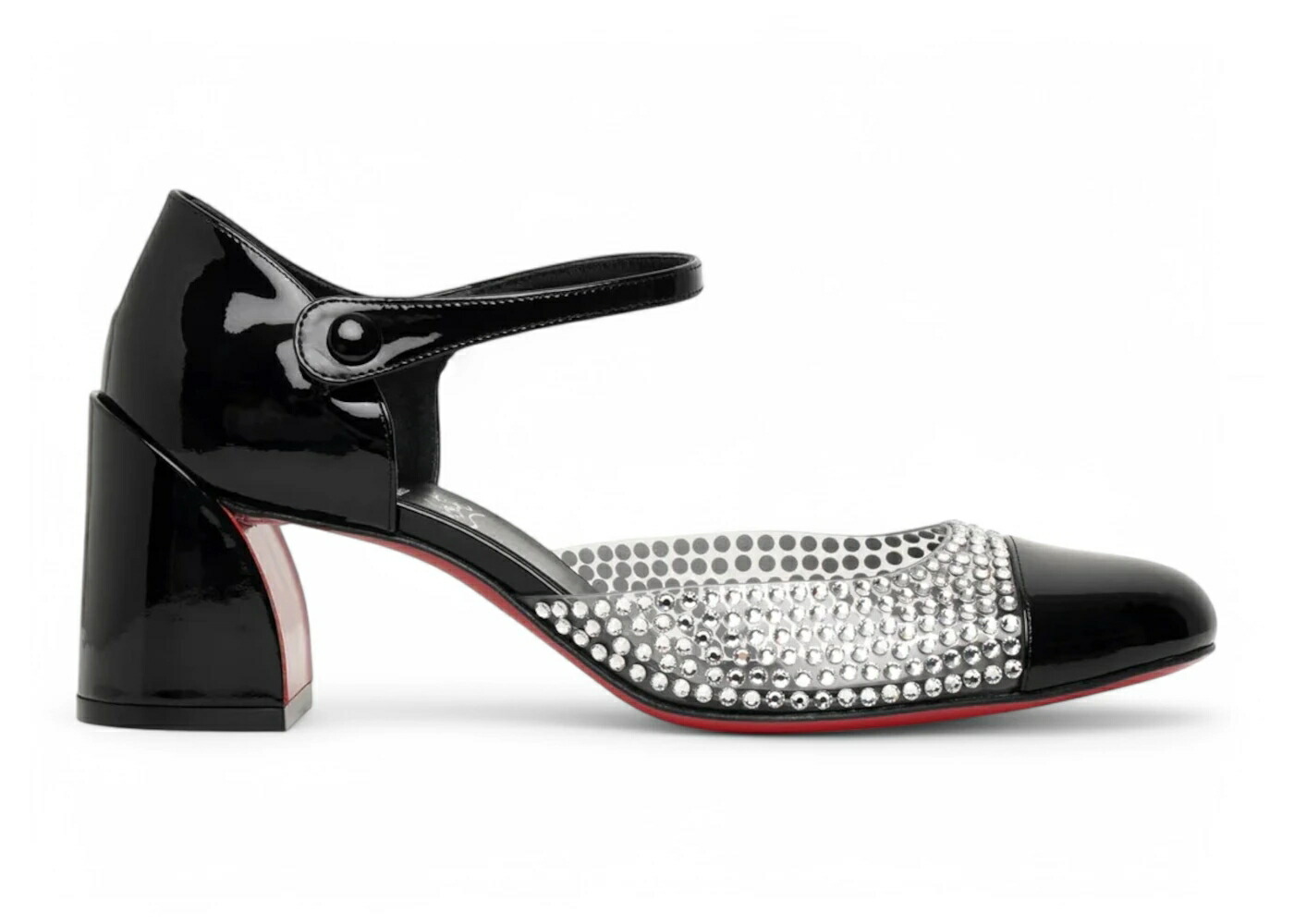 クリスチャンルブタン 専売特許 黒いこと 黒いこと WOMEN\u0027S スニーカー レディース CHRISTIAN LOUBOUTIN CHRISTIAN LOUBOUTIN MISS MJ STRASS 55 PATENT PVC PUMPS BLACK CRY LIN (WOMEN\u0027S) / BLACK CRY LIN BLACK