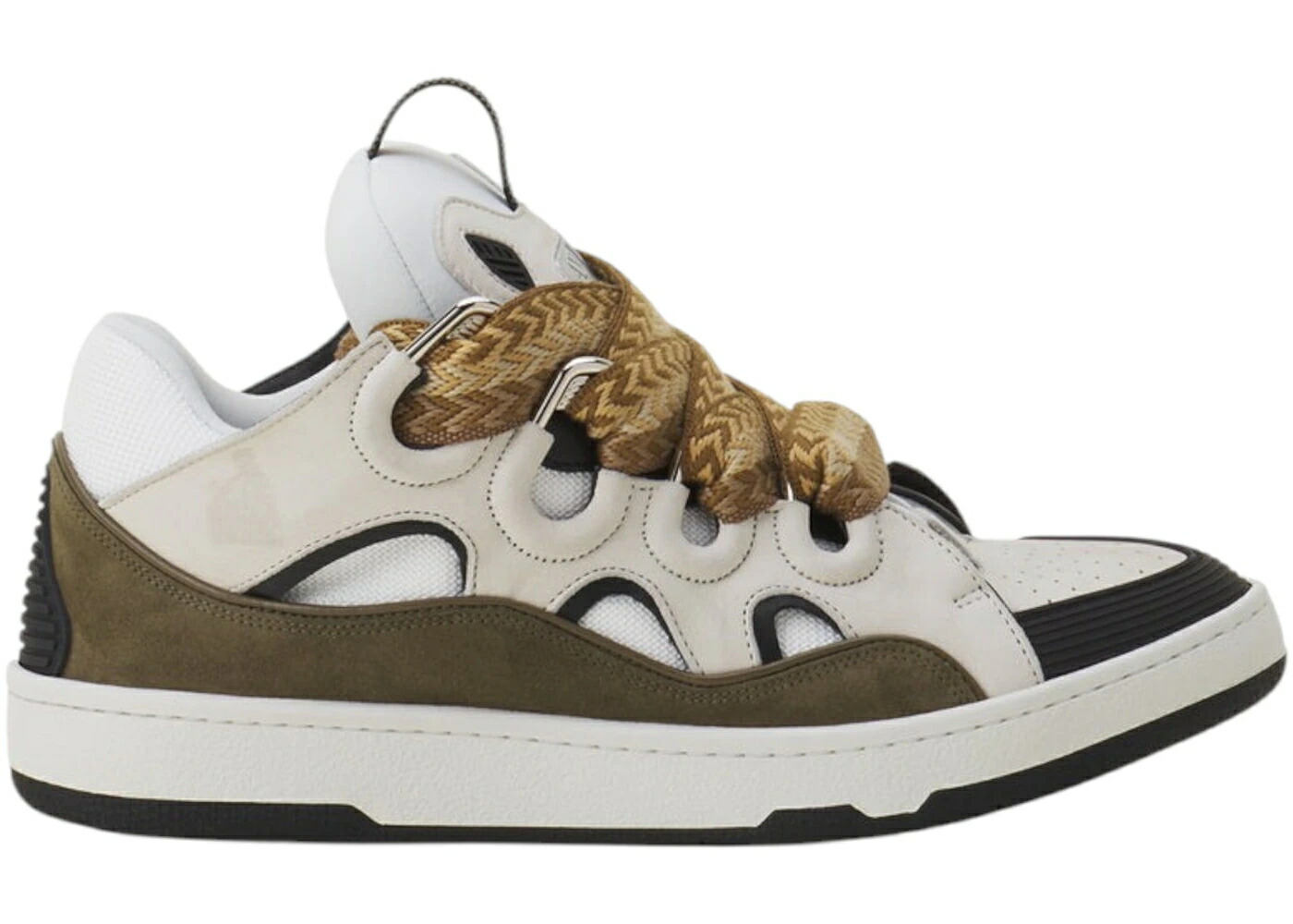 ランバン なめし革 空白文字 スニーカー メンズ LANVIN LEATHER CURB BLANC KAKI / BLANC KAKI