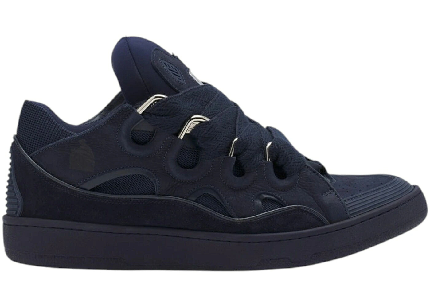 ランバン レザー 紺色 ネイビー 青色 ブルー スニーカー メンズ LANVIN LEATHER CURB NAVY BLUE / NAVY BLUE｜スニケス