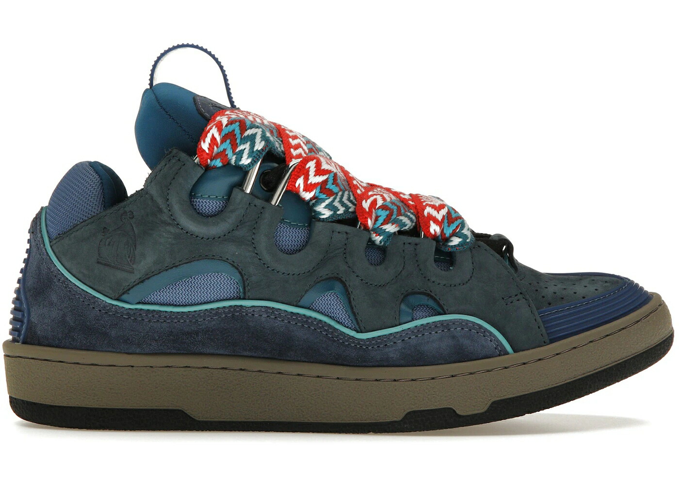 ランバン レザー 青色 ブルー スニーカー メンズ LANVIN LEATHER CURB TAURUS BLUE / TAURUS BLUE