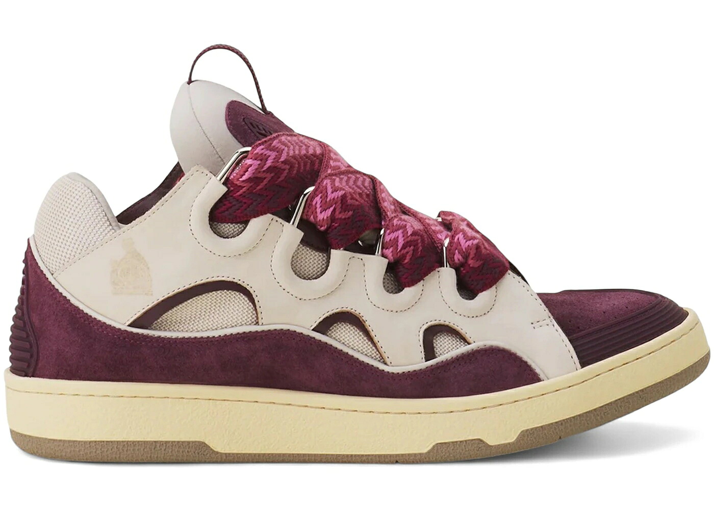 ランバン なめし革 ぶどう酒色 バーガンディー スニーカー メンズ LANVIN LEATHER CURB BIEGE BURGUNDY / BIEGE BURGUNDY