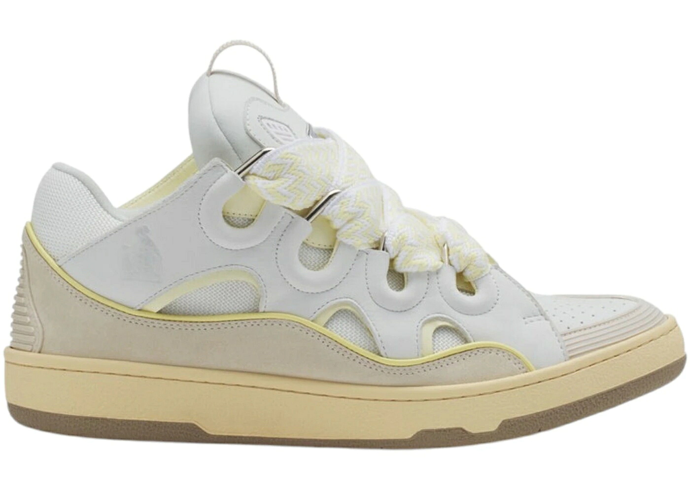 ランバン なめし革 白いこと 白いこと ベージュ スニーカー メンズ LANVIN LEATHER CURB WHITE BEIGE / WHITE BEIGE