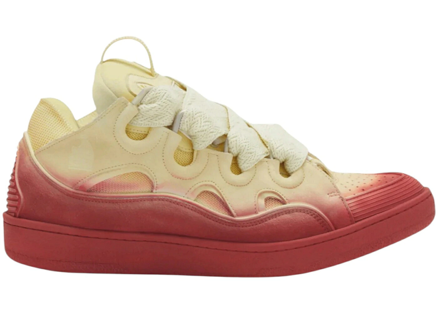 ランバン レザー 赤 レッド スニーカー メンズ LANVIN LEATHER CURB RADIANT SNEAKERS VENUS RED / VENUS RED|スニケス