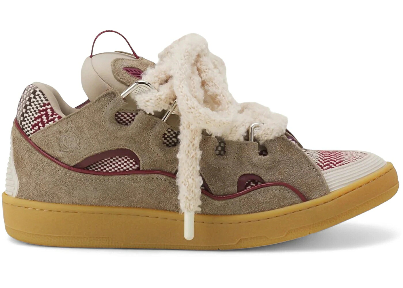 ランバン スエード スウェード スニーカー メンズ LANVIN SUEDE CURB MESH LACES RATTAN / HEMP｜スニケス