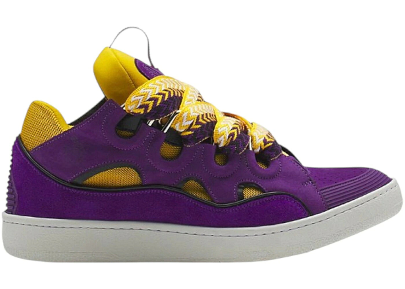 ランバン なめし革 紫 パープル 黄味がかった 黄色 スニーカー メンズ LANVIN LEATHER CURB PURPLE YELLOW / PURPLE YELLOW