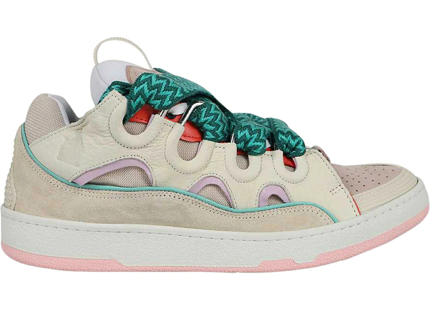 ランバン 靴 スニーカー ベージュ サクラ色 メンズ LANVIN CURB SNEAKER BEIGE PINK / BEIGE PINK TEAL
