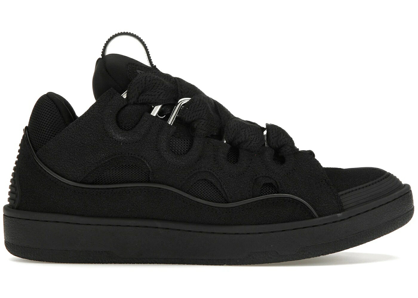 ランバン なめし革 黒いこと 黒いこと スニーカー メンズ LANVIN LEATHER CURB TRIPLE BLACK / BLACK BLACK