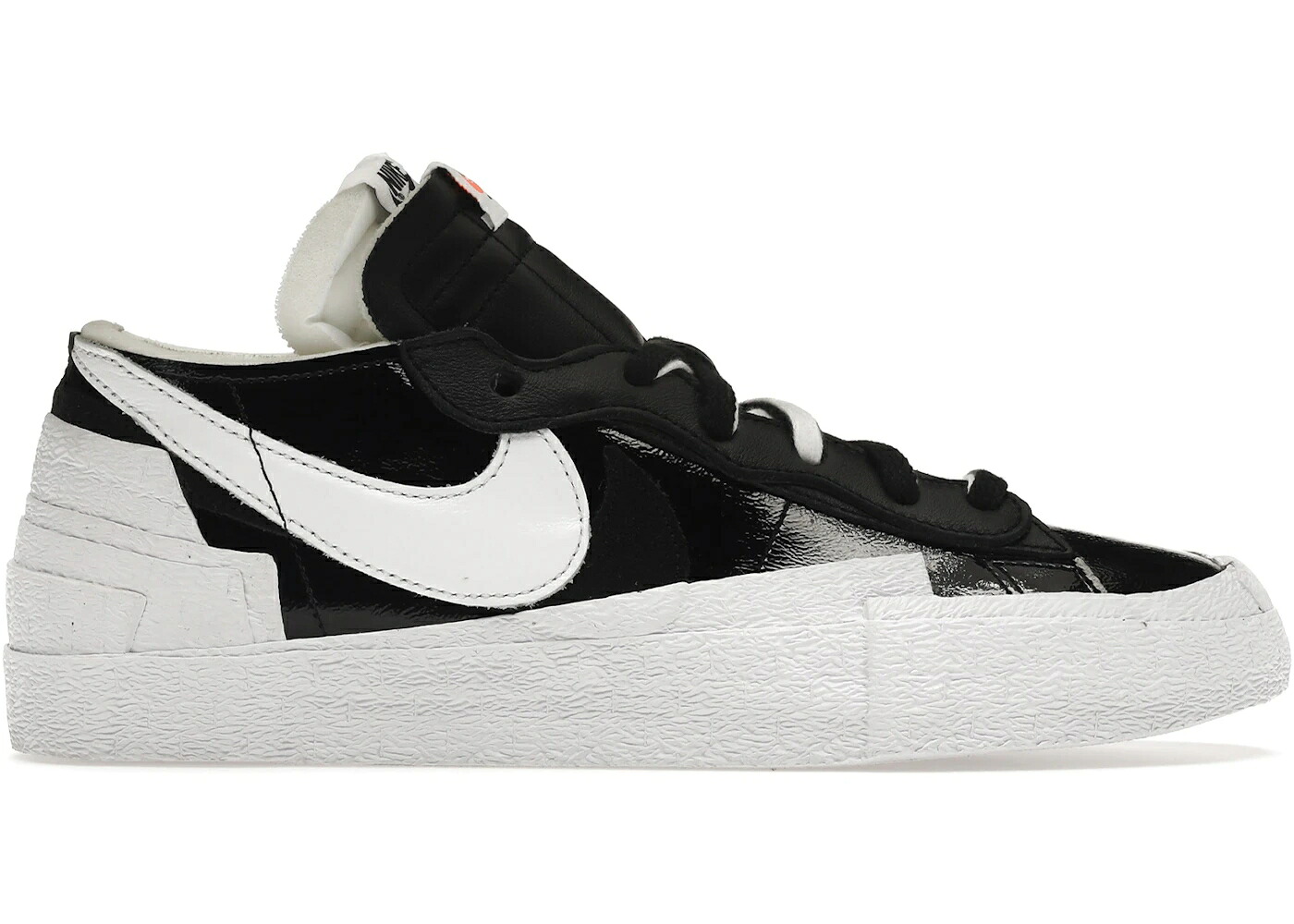 ナイキ ブレイザー 黒色 ブラック パテント レザー 白色 ホワイト スニーカー メンズ NIKE BLAZER LOW SACAI BLACK PATENT LEATHER / BLACK WHITE