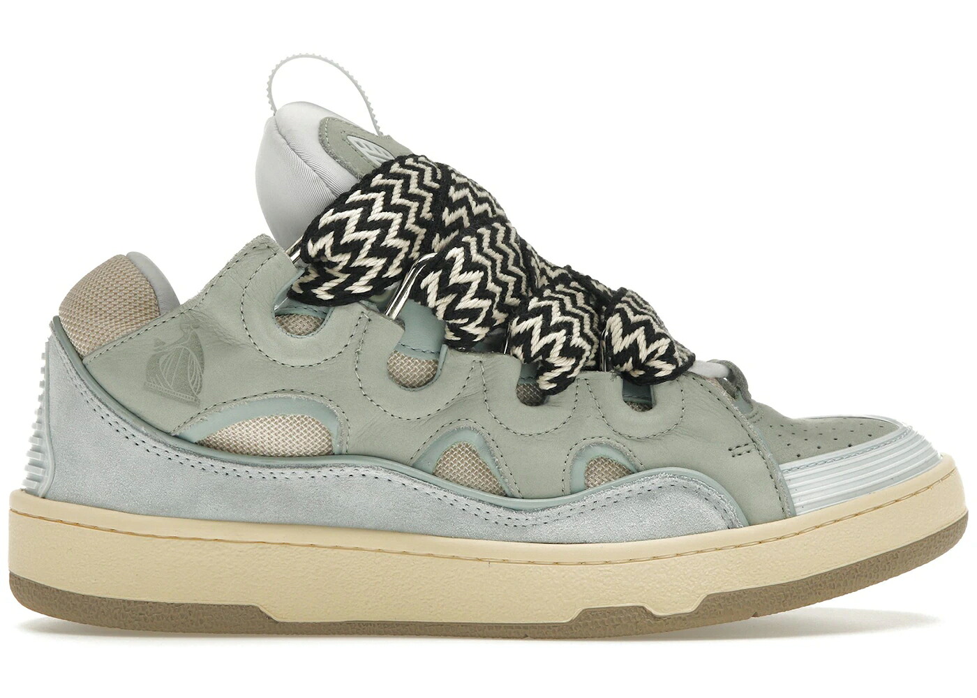ランバン レザー 靴 スニーカー 青色 ブルー メンズ LANVIN LEATHER CURB SNEAKER LIGHT BLUE / PALE BLUE