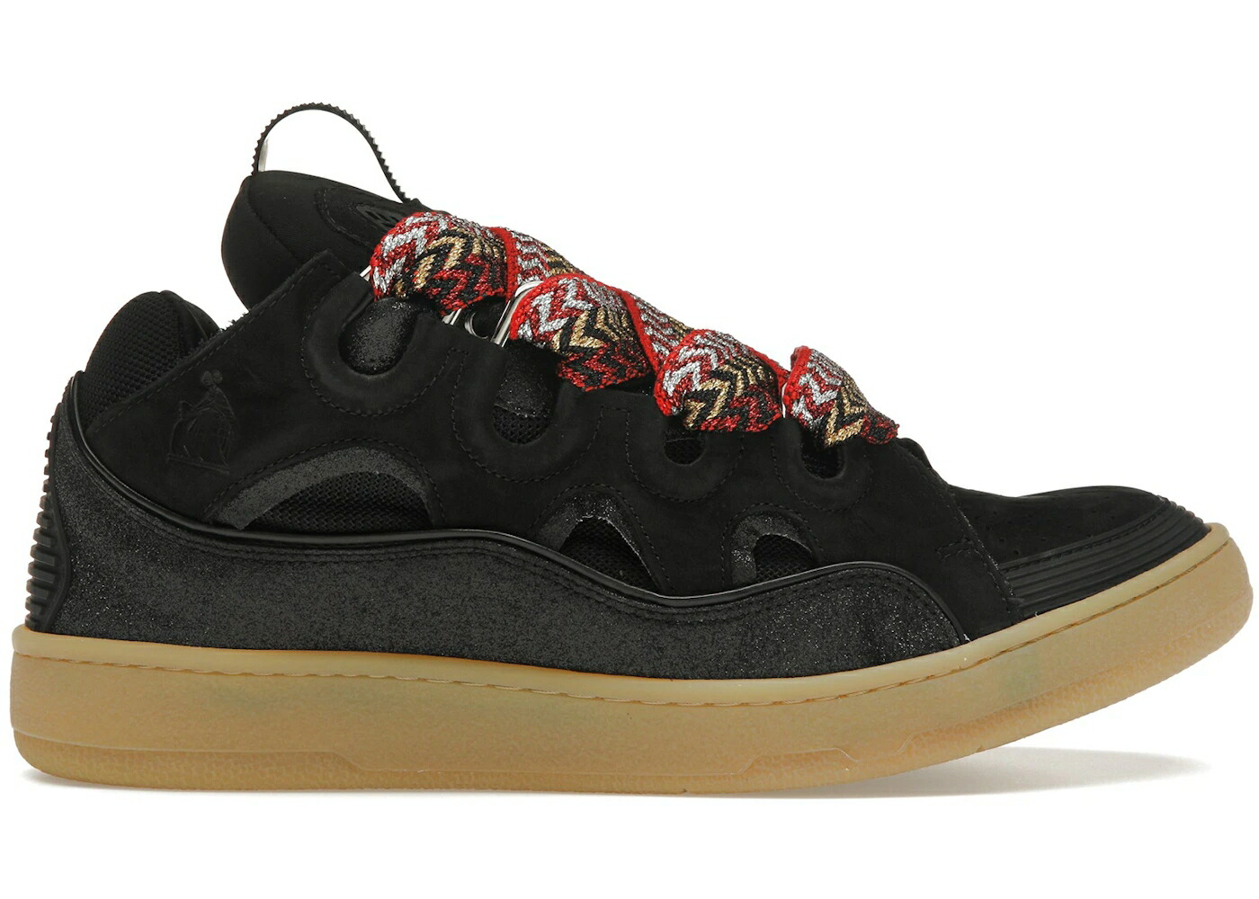 ランバン なめし革 黒いこと 黒いこと スニーカー メンズ LANVIN LEATHER CURB BLACK GUM / BLACK GUM