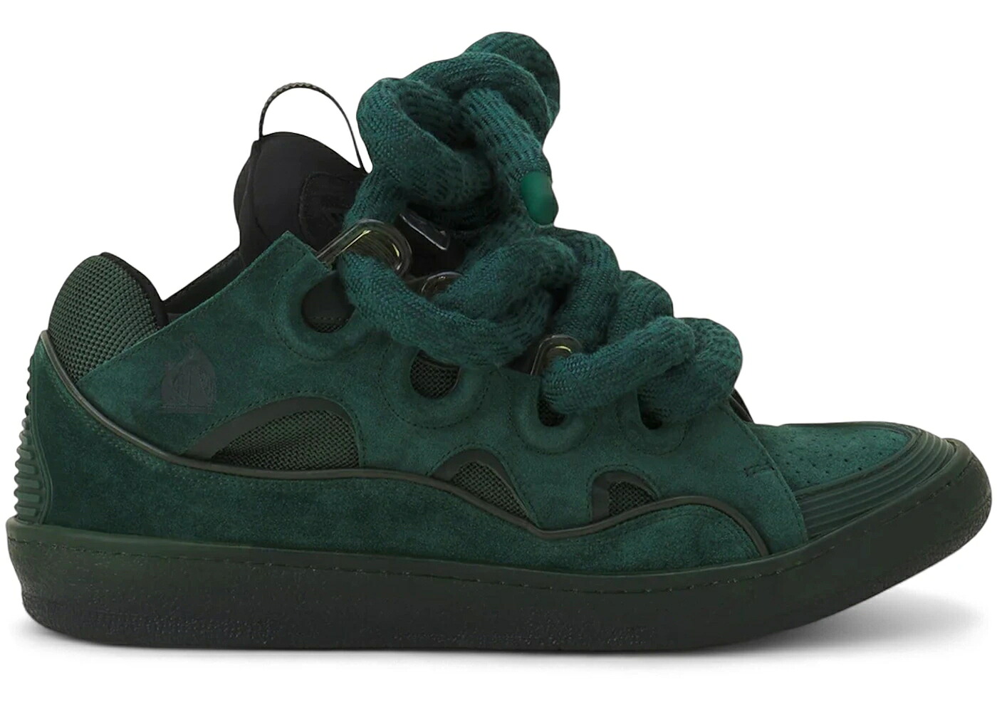 ランバン レザー 緑 グリーン 黒色 ブラック スニーカー メンズ LANVIN LEATHER CURB SNAKE LACES GREEN BLACK / GREEN BLACK