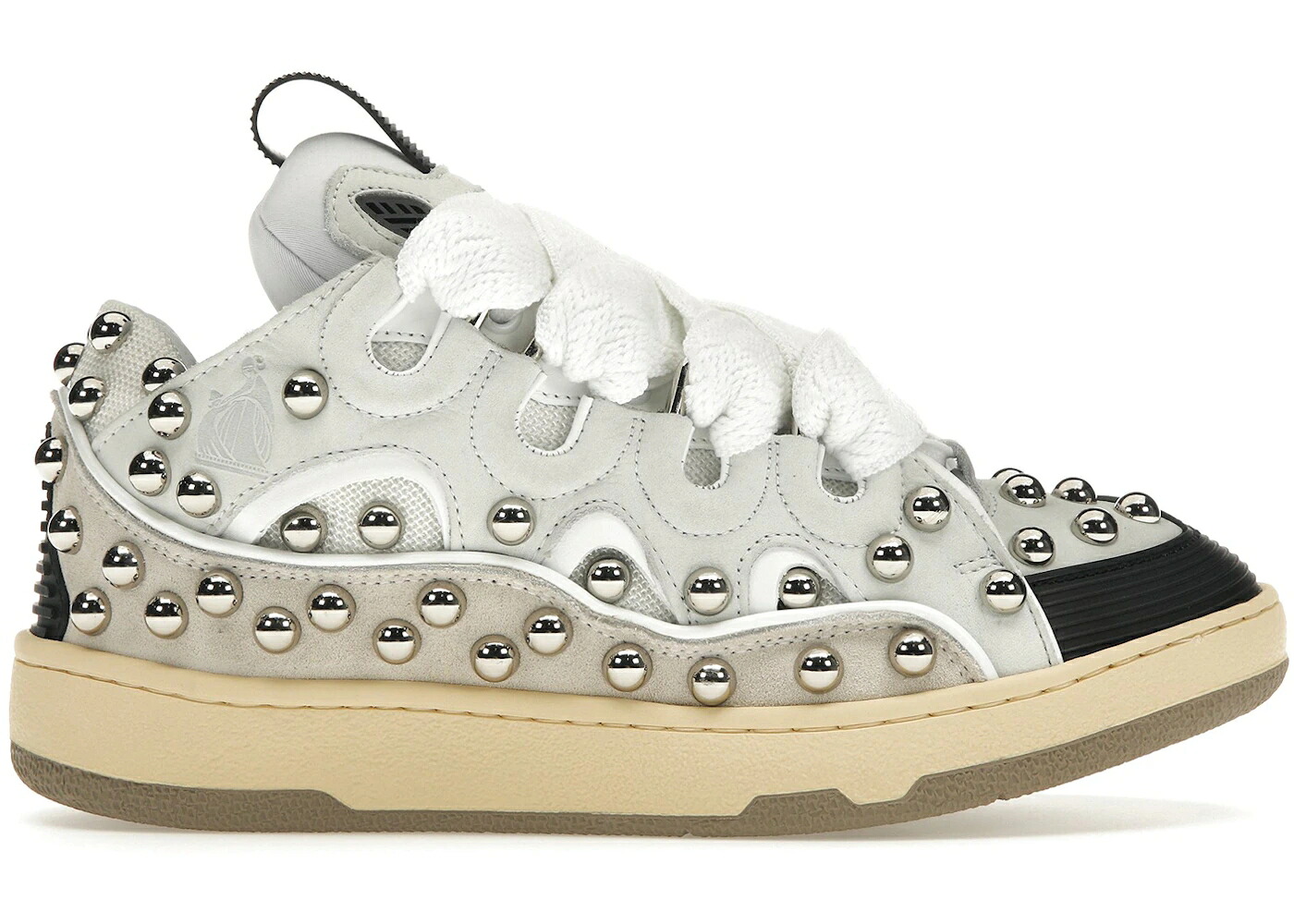 ランバン なめし革 靴 スニーカー 白いこと 白いこと WOMEN\u0027S レディース LANVIN STUDDED LEATHER CURB SNEAKER WHITE (WOMEN\u0027S) /