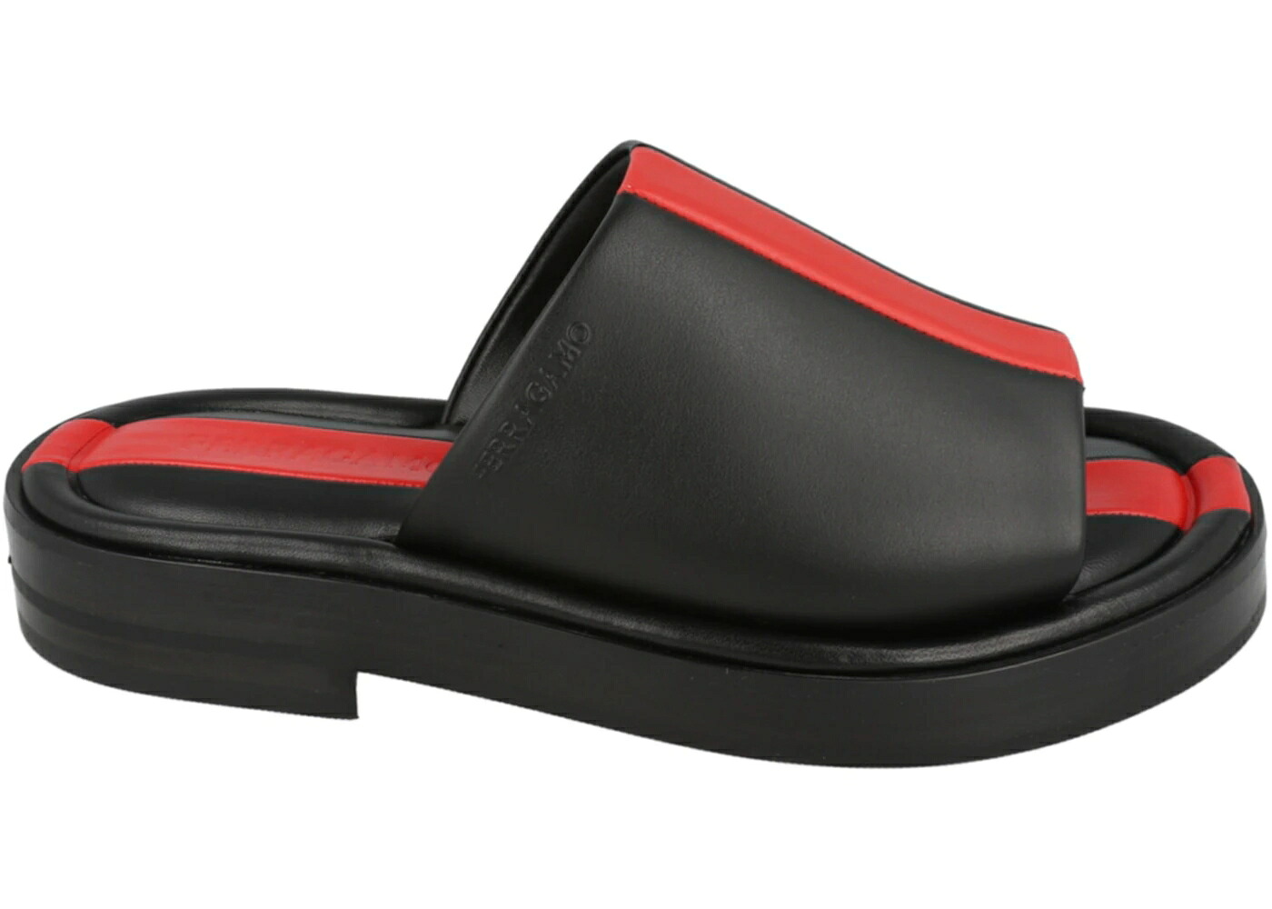 レザー 黒色 ブラック スニーカー メンズ FERRAGAMO FACUNDO LEATHER SLIDES BLACK /｜スニケス