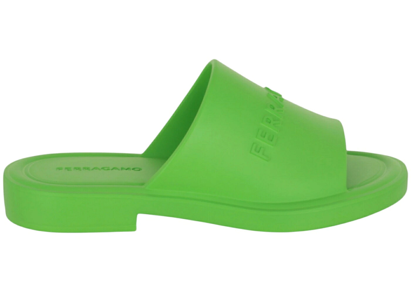 ロゴ 緑 グリーン スニーカー メンズ FERRAGAMO GIUNEVA LOGO EMBOSSED SLIDES GREEN /