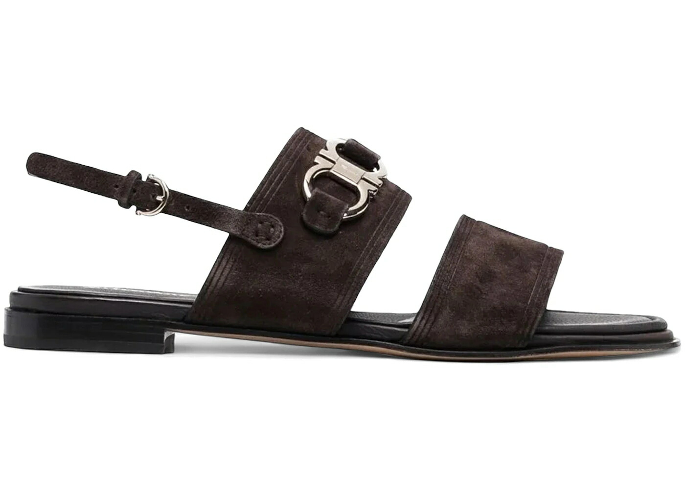 スエード スウェード サンダル 茶色 ブラウン WOMEN スニーカー レディース FERRAGAMO GANCINI-PLAQUE SUEDE SANDALS BROWN (WOMEN) /